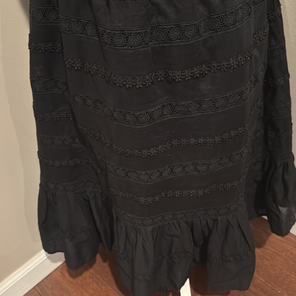 J Crew short puff sleeved flower and embroidered striped dress - Picture 6 of 14